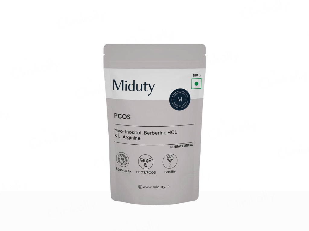 Buy Miduty PCOS Myo-Inositol, Berberine HCl & L-Arginine Nutraceutical Powder Online at Best Price | Clinikally Buy Miduty PCOS Myo-Inositol, Berberine HCl & L-Arginine Nutraceutical Powder Online at Best Price | Clinikally