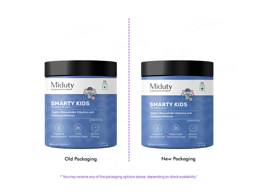 Miduty Smarty Kids Multivitamin Gummies For Kids 2+ Years