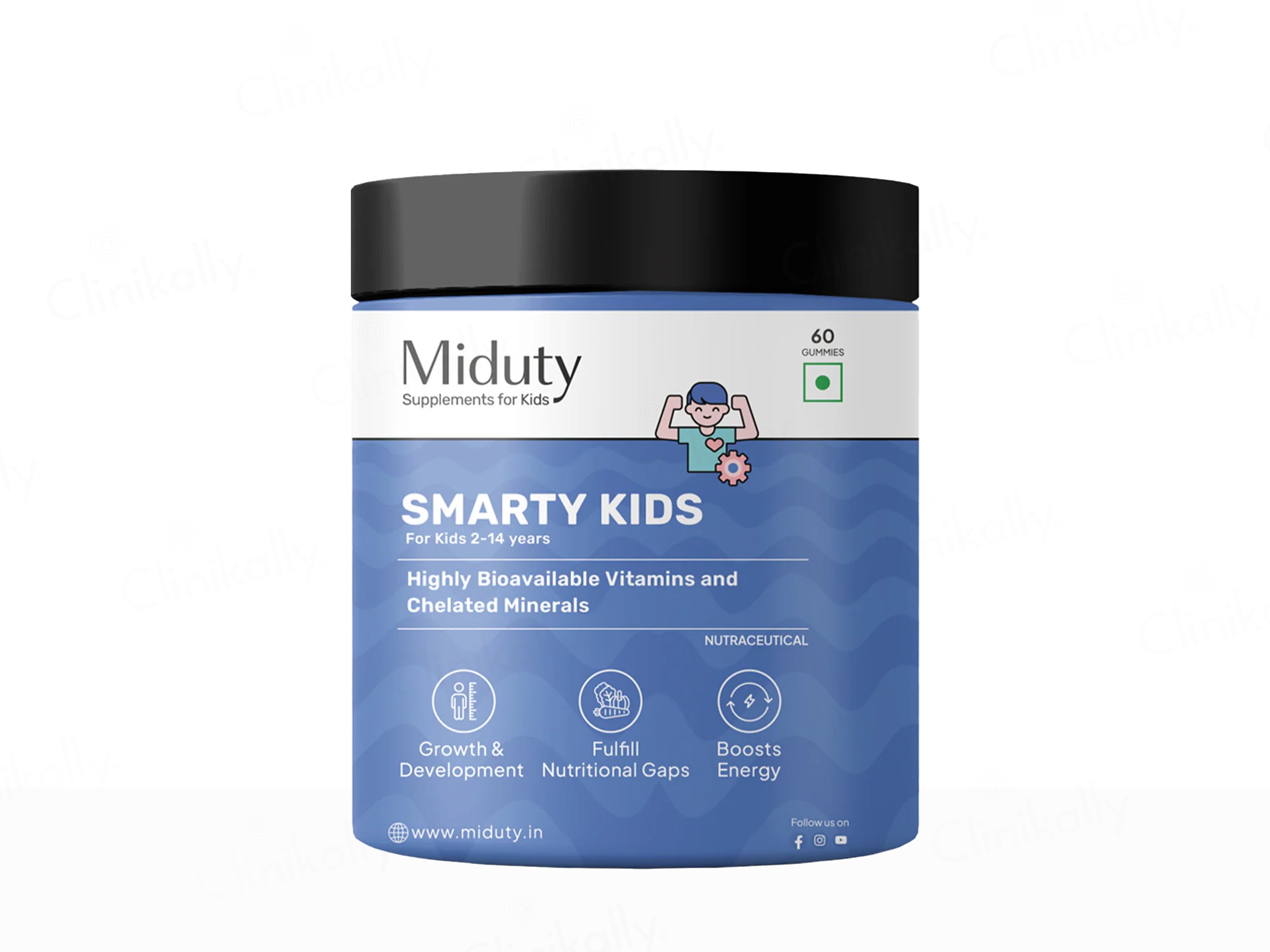 Miduty Smarty Kids Multivitamin Gummies For Kids 2-14 Years