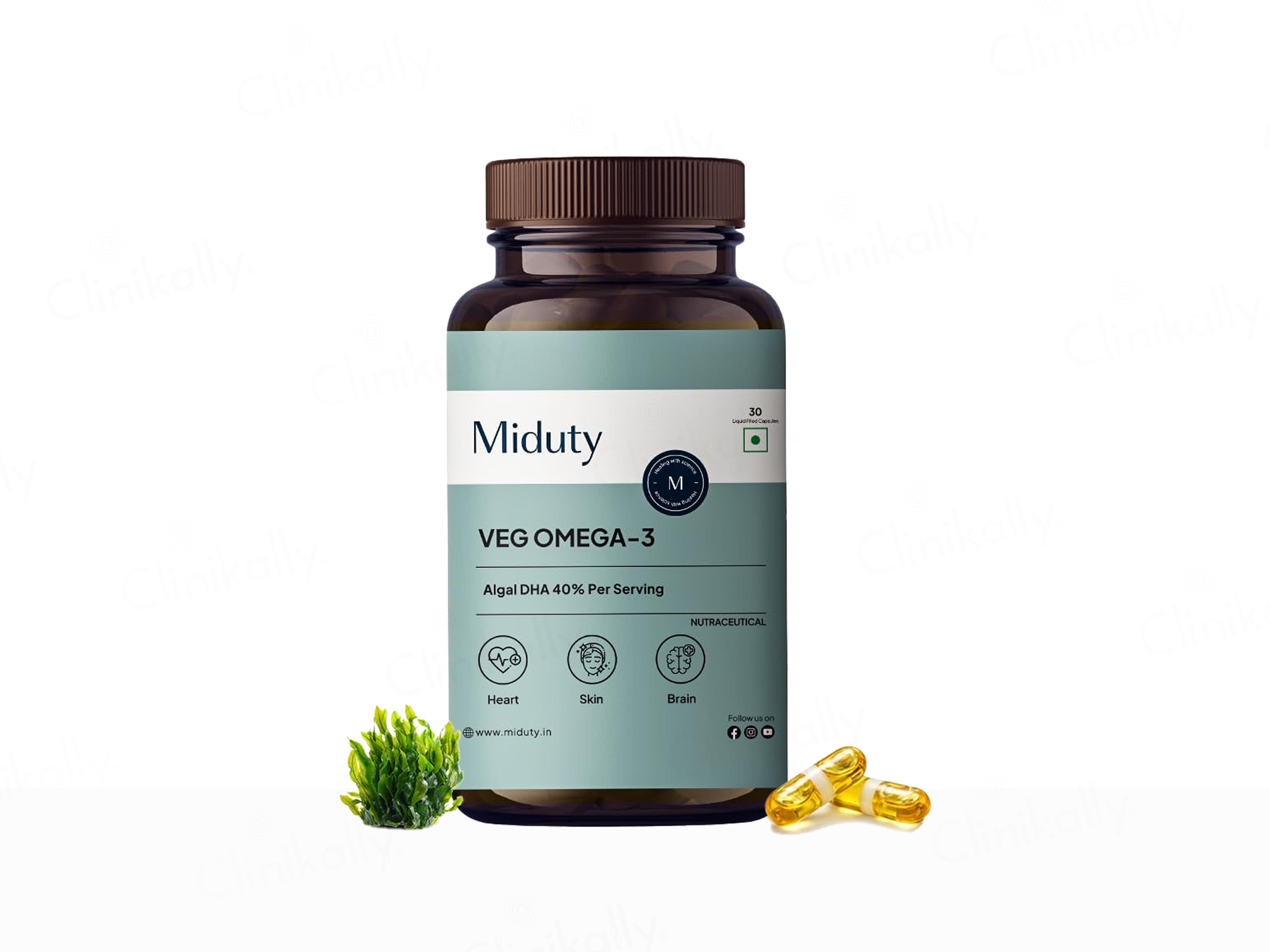 Miduty Veg Omega-3 Nutraceutical Liquid Filled Veg Capsule