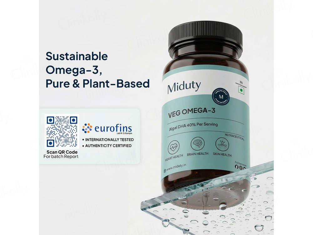 Miduty Veg Omega-3 Nutraceutical Liquid Filled Veg Capsule