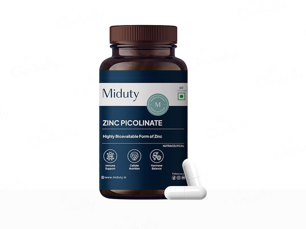 Miduty Zinc Picolinate Nutraceutical Veg Capsule