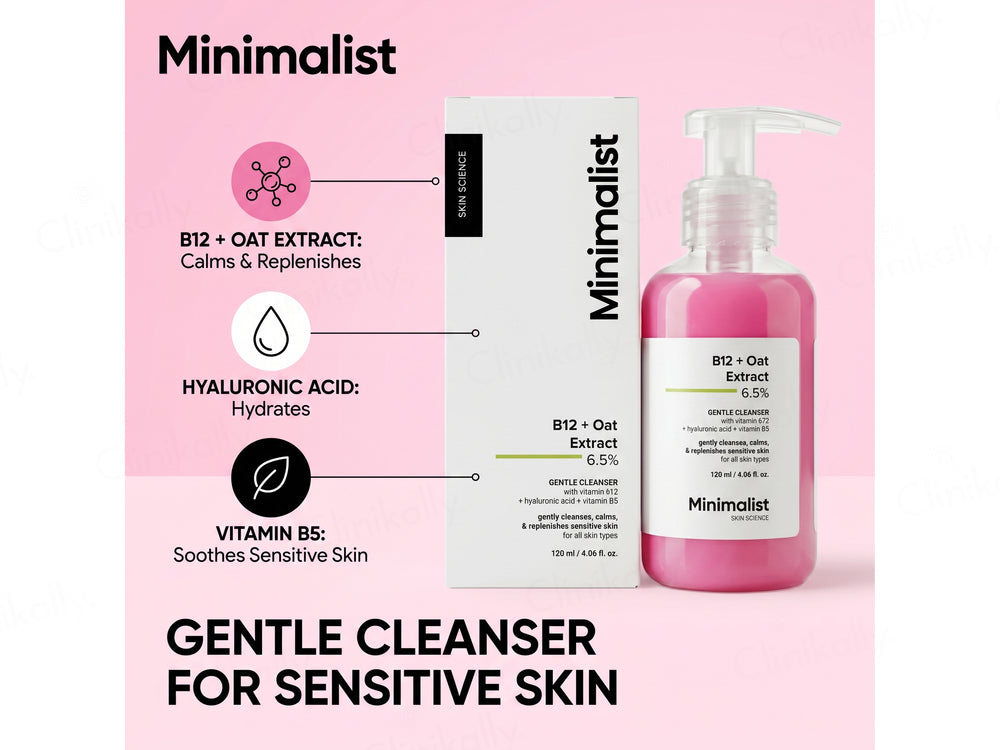 Minimalist 6.5% B12 + Oat Extract Gentle Cleanser For Sensitive Skin