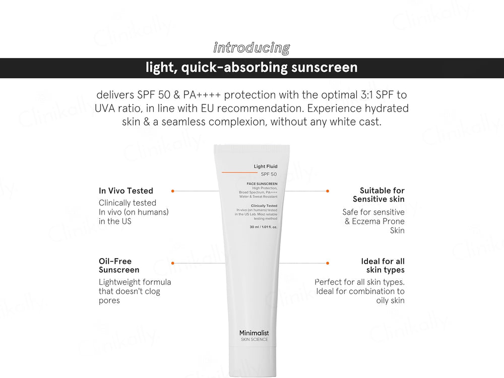 Minimalist Light Fluid Face Sunscreen SPF 50 PA++++