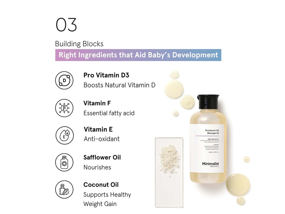 Minimalist Pediatrics Provitamin D3 Baby Massage Oil