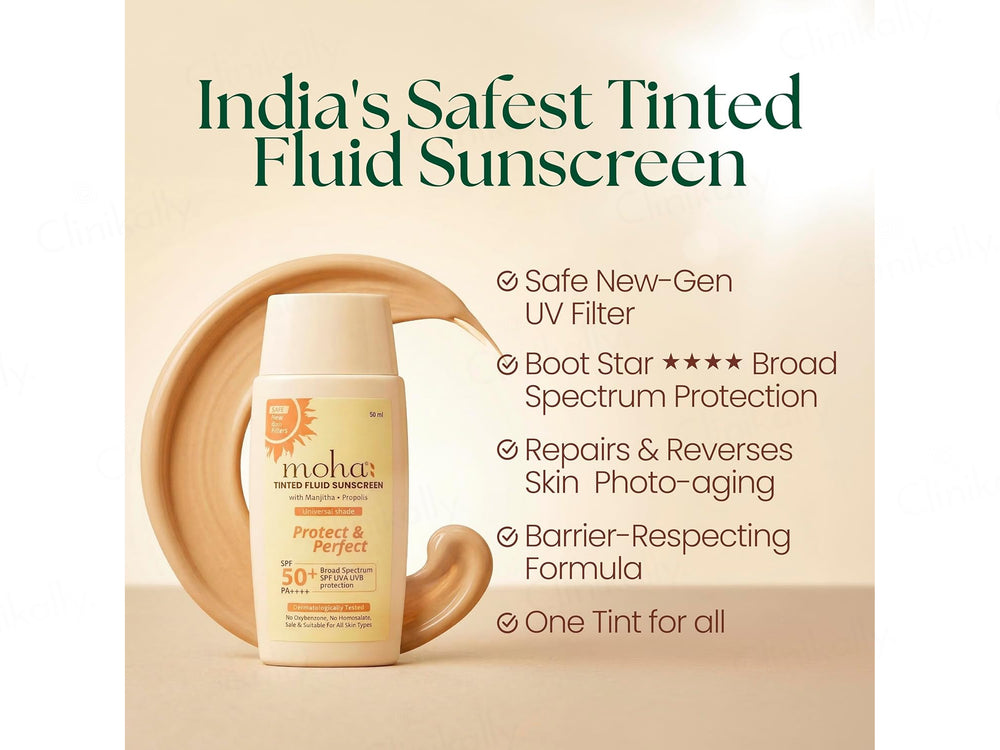 Moha: Tinted Fluid Sunscreen SPF 50+ PA++++ (Universal Shade)