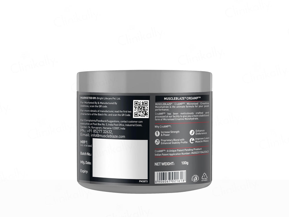 MuscleBlaze CreAMP Micronised Creatine Monohydrate Nutraceutical Powder - Unflavoured