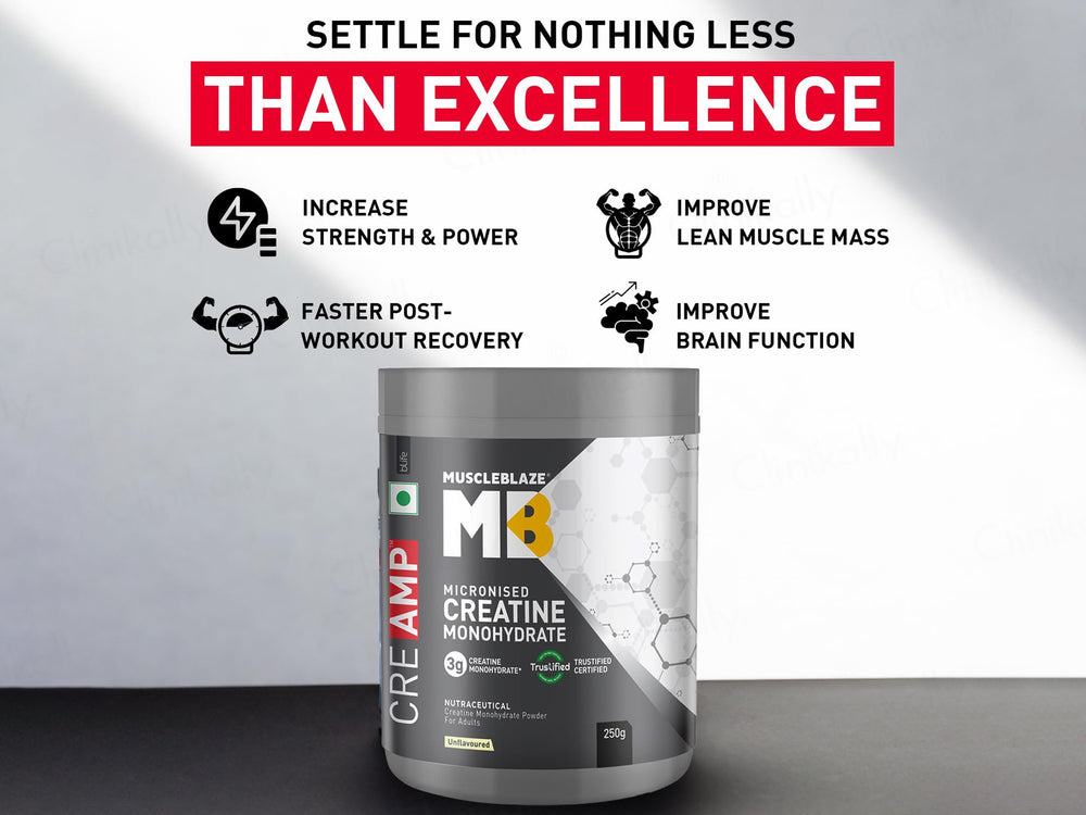 MuscleBlaze CreAMP Micronised Creatine Monohydrate Nutraceutical Powder - Unflavoured