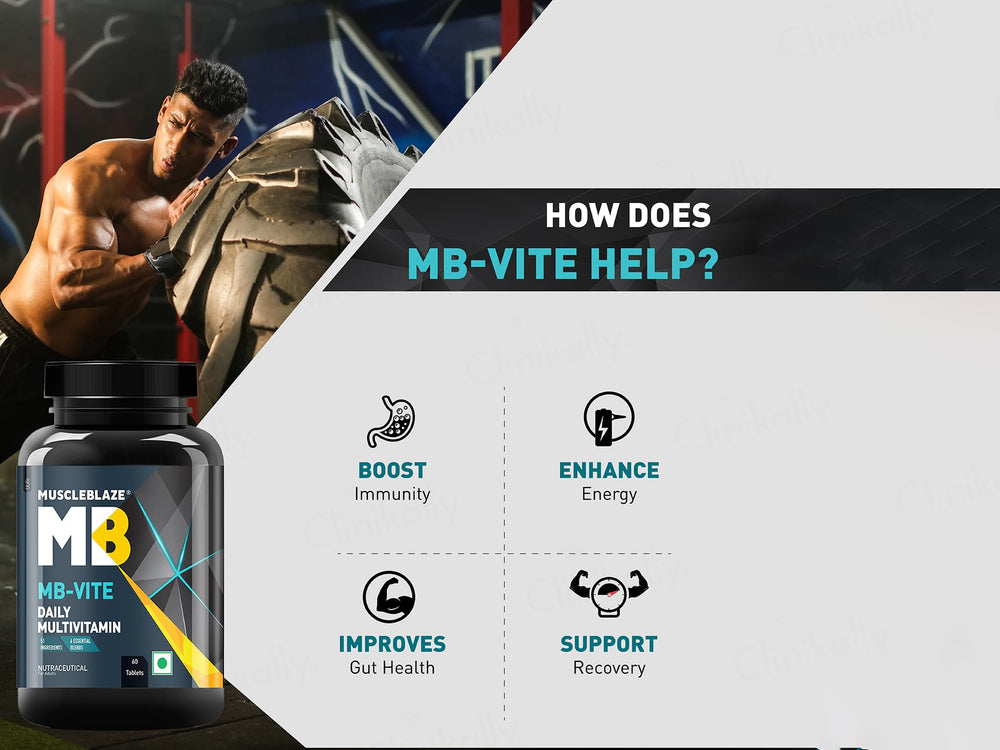 MuscleBlaze MB-Vite Daily Multivitamin Nutraceutical Tablet For Adults