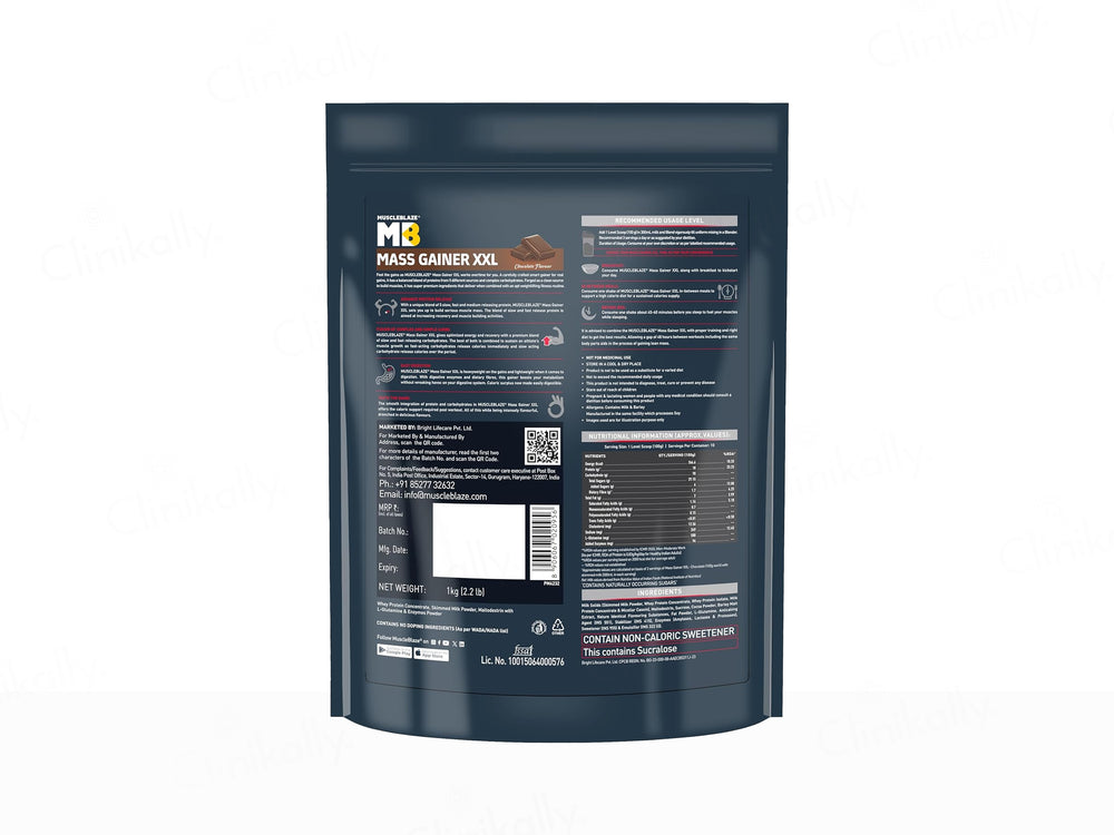 MuscleBlaze Mass Gainer XXL Nutraceutical Powder - Chocolate Flavour
