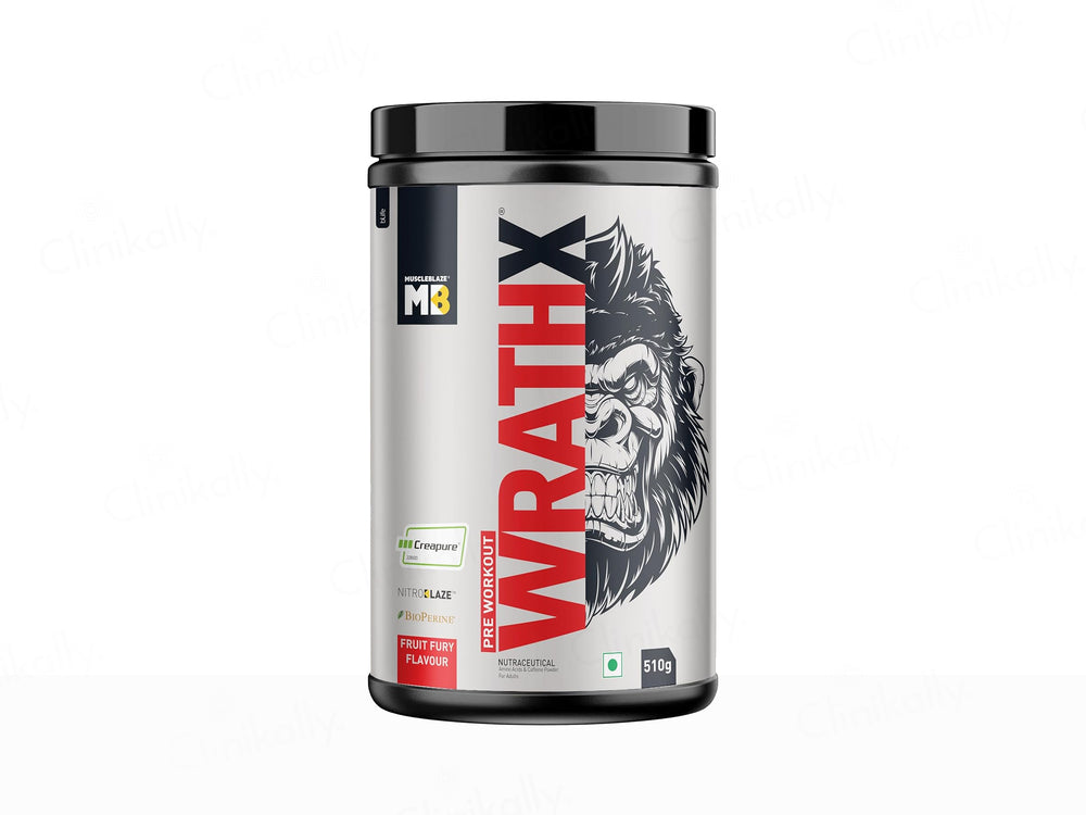 MuscleBlaze Pre-Workout Wrathx Nutraceutical Powder - Fruit Fury Flavour