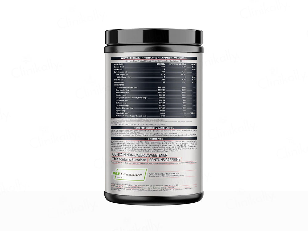 MuscleBlaze Pre-Workout Wrathx Nutraceutical Powder - Fruit Fury Flavour