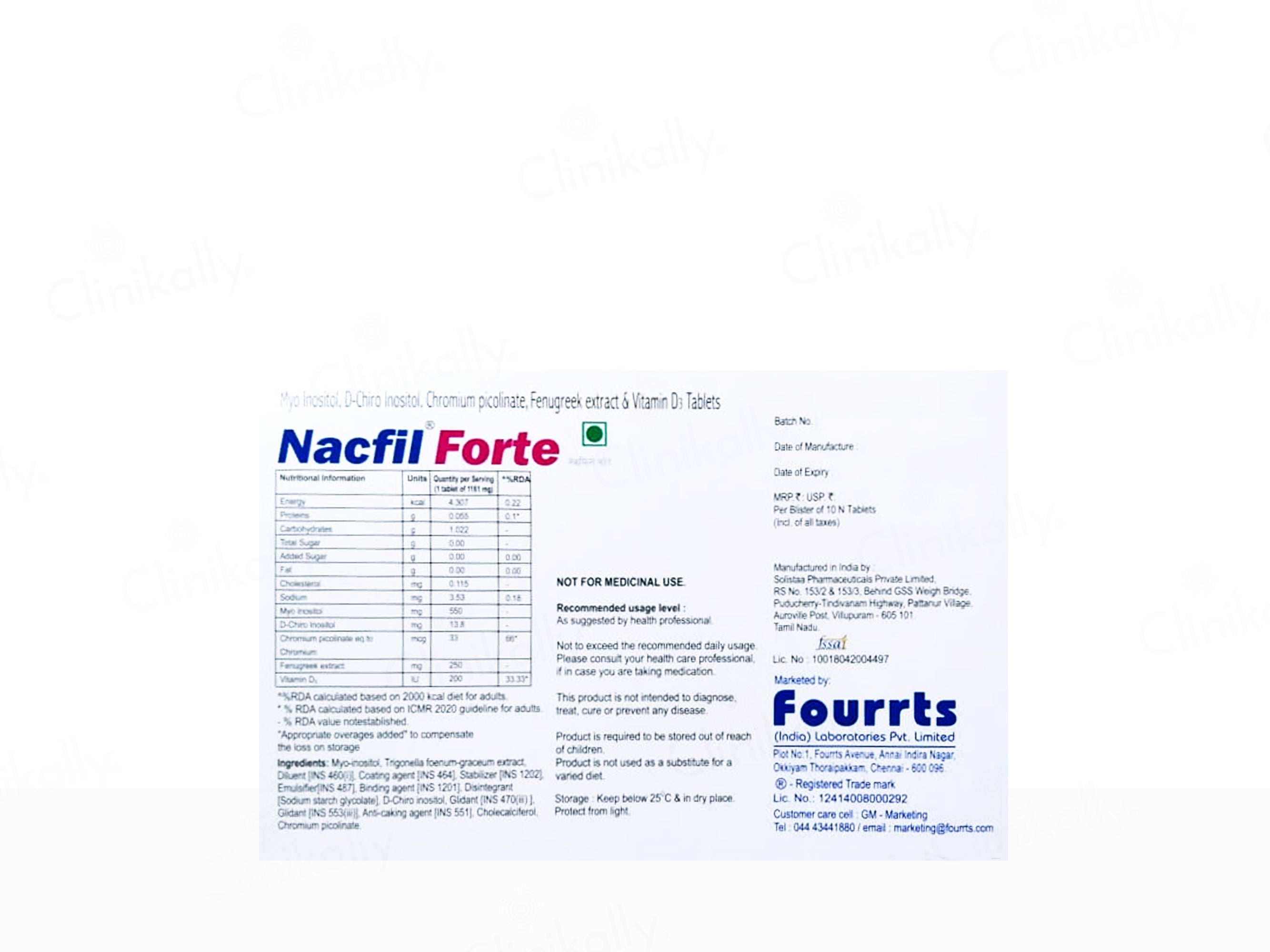 Nacfil Forte Nutraceutical Tablet For Adults