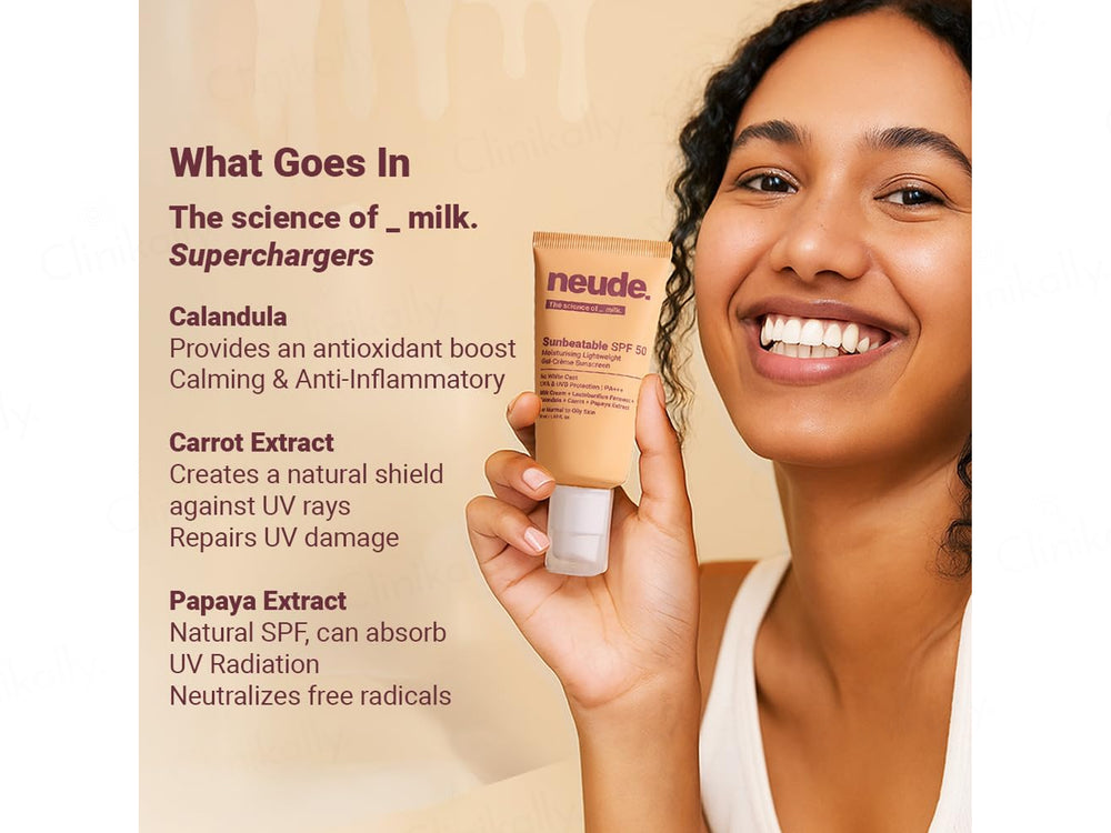 Neude Sunbeatable Moisturising Lightweight Gel-Creme Sunscreen SPF 50 PA+++