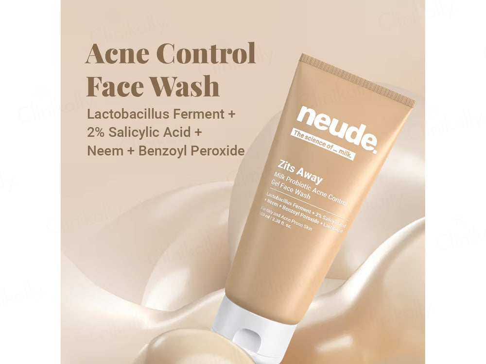 Neude Zits Away Milk Probiotic Acne Control Gel Face Wash
