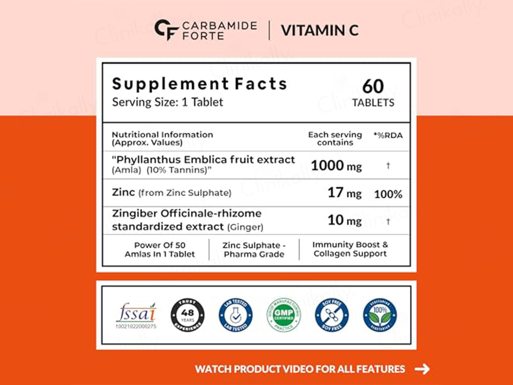 Carbamide Forte Vitamin C 1000mg Tablet For Men