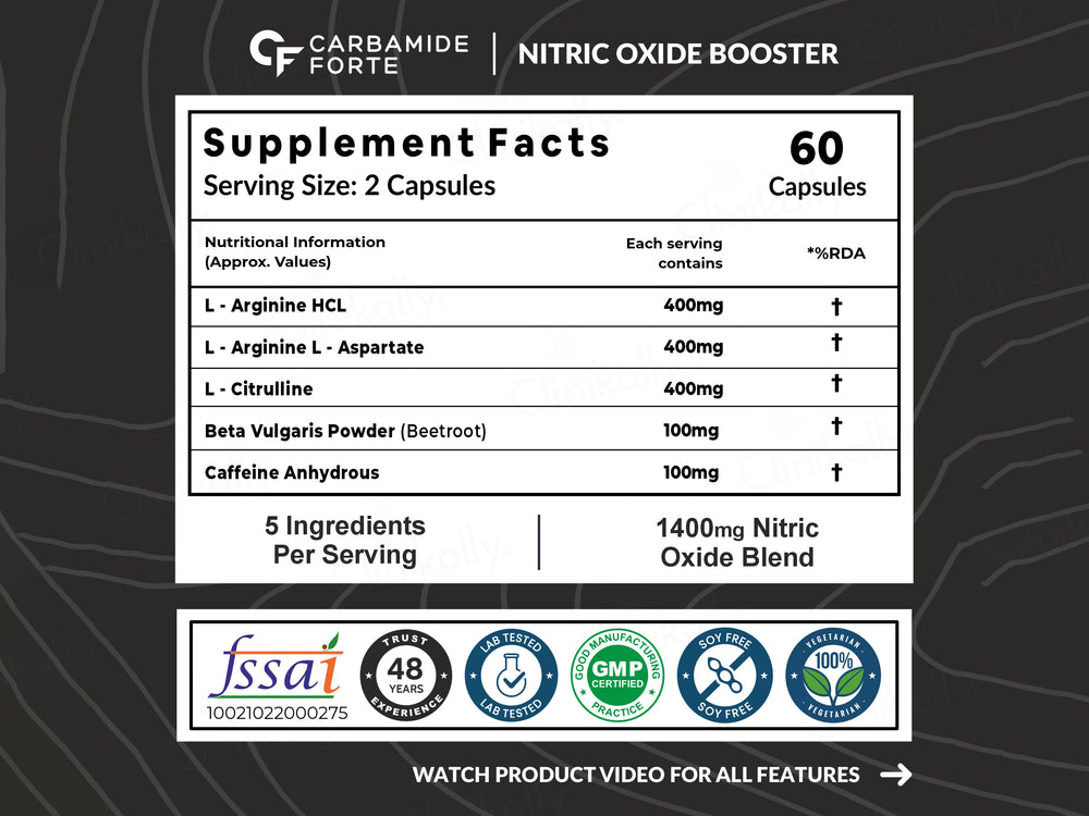 Carbamide Forte 1400mg Nitric Oxide Complex With L-Arginine HCl Capsule