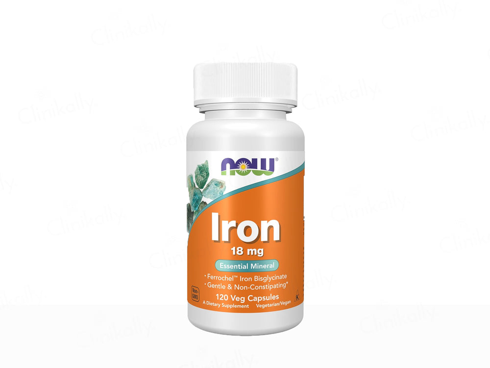 Now Foods Iron 18mg Dietary Supplement Veg Capsule
