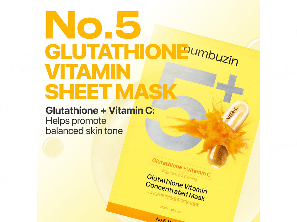 Numbuzin No.5+ Glutathione + Vitamin C Brightening & Glowing Concentrated Face Mask