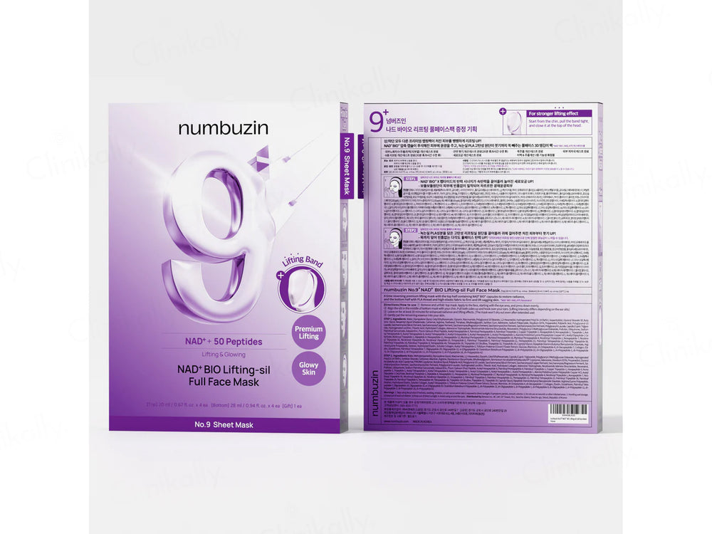 Numbuzin No.9 NAD+ Bio Lifting-Sil Lifting & Glowing Full Face Mask