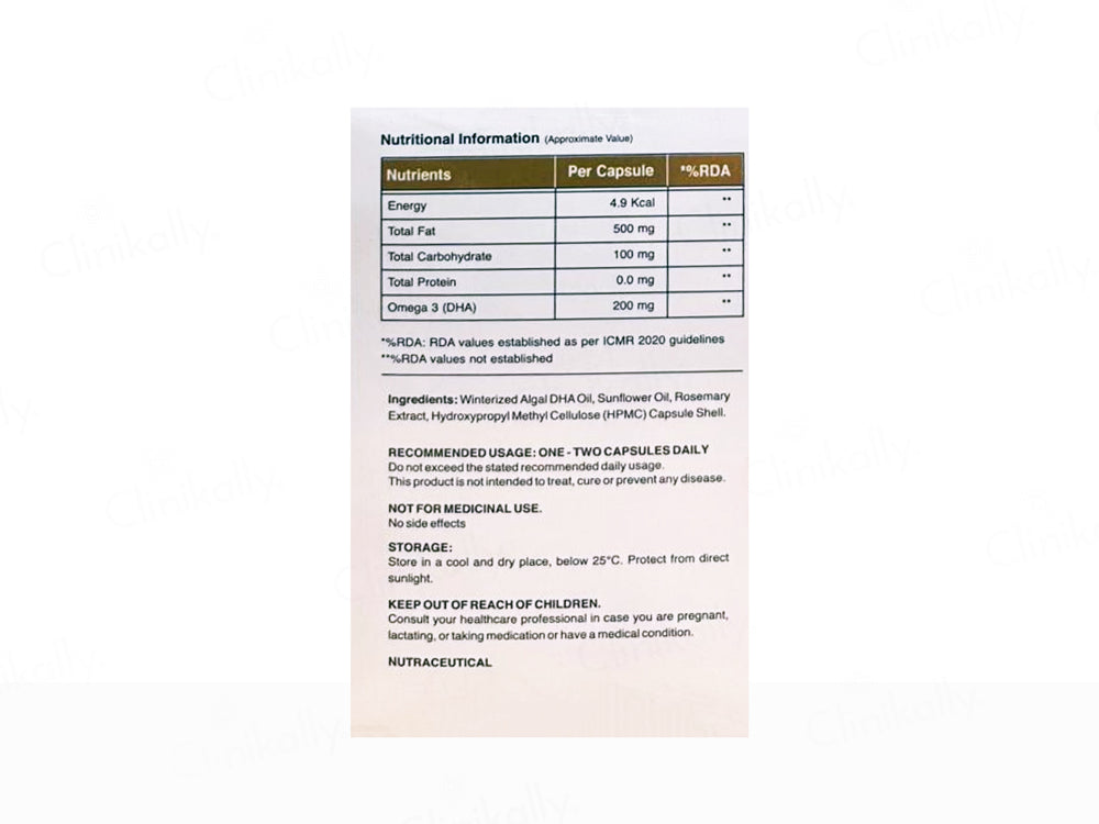 Nusaude Veg Omega 3 Nutraceutical Liquid Filled Capsule