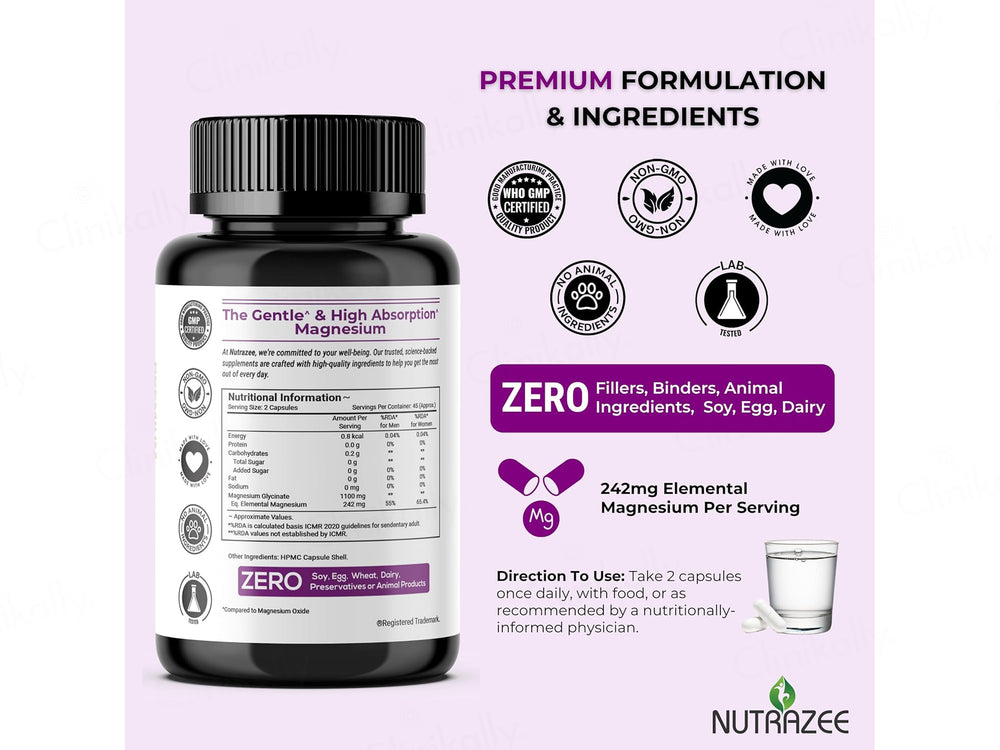 Nutrazee Magnesium Glycinate Veg Capsule