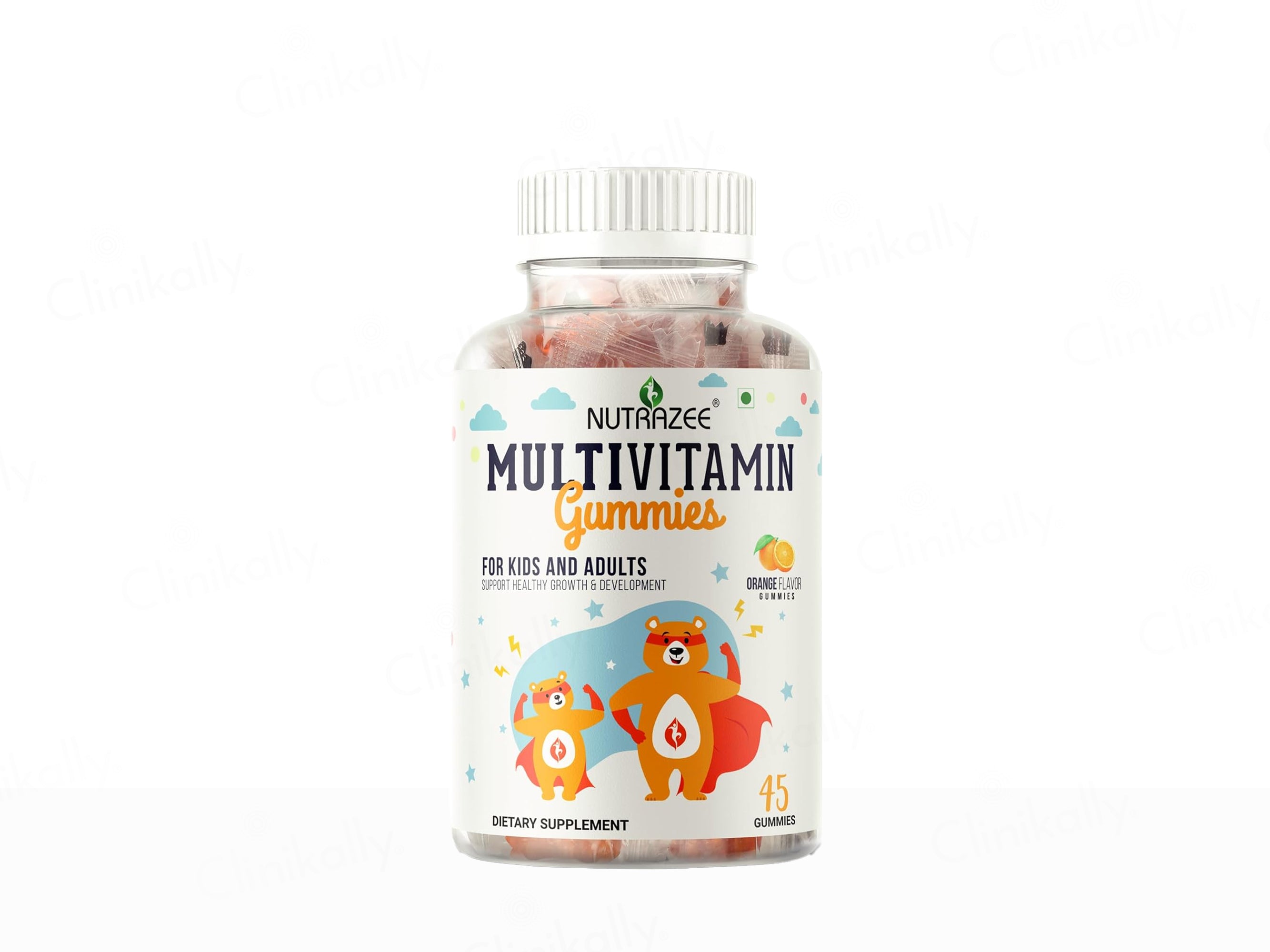 Nutrazee Multivitamin Gummies for Kids & Adults - Orange Flavour