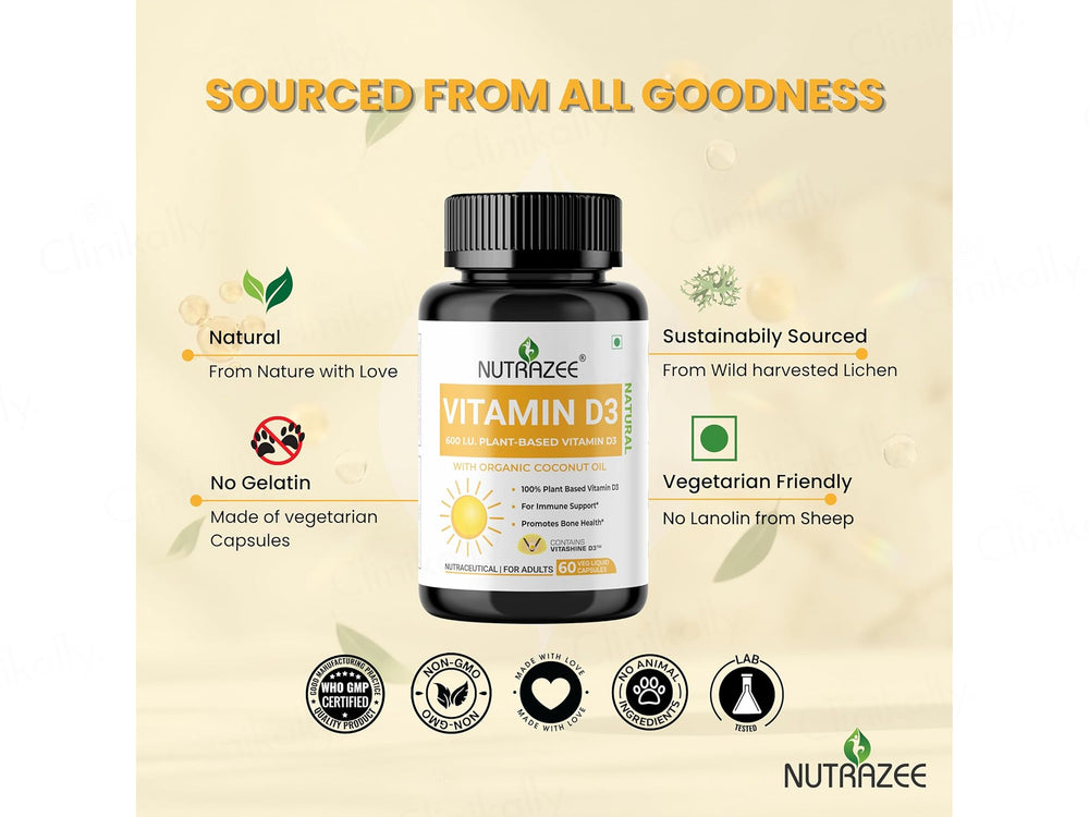 Nutrazee Plant-Based Vitamin D3 Veg Capsule
