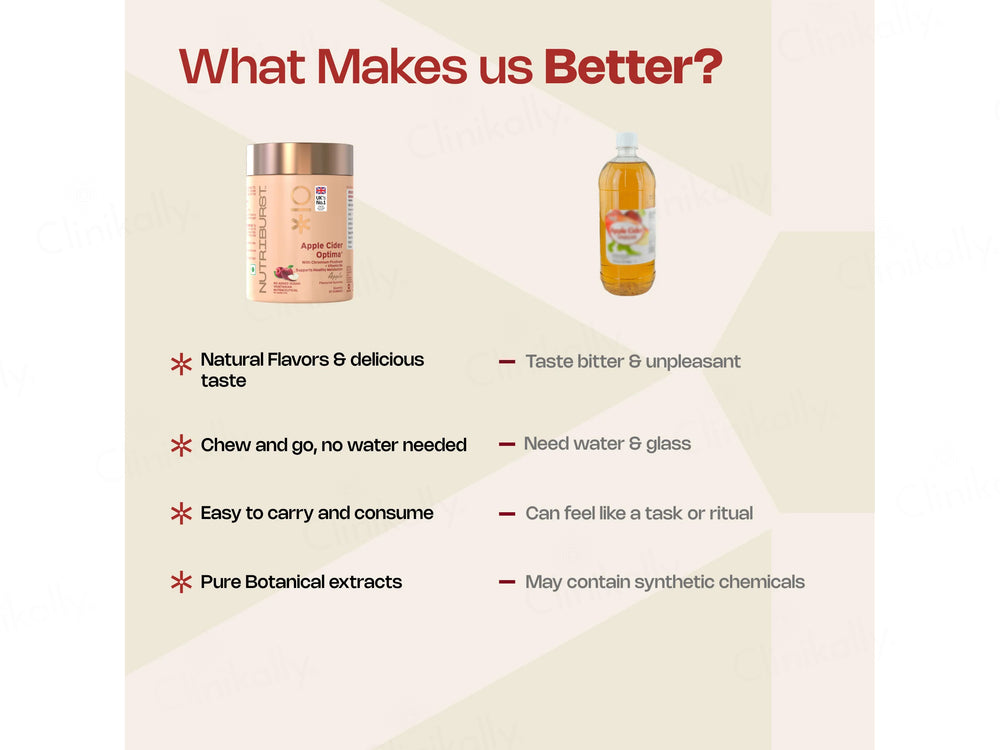 Nutriburst Apple Cider Optima+ Nutraceutical Gummies - Apple Flavour