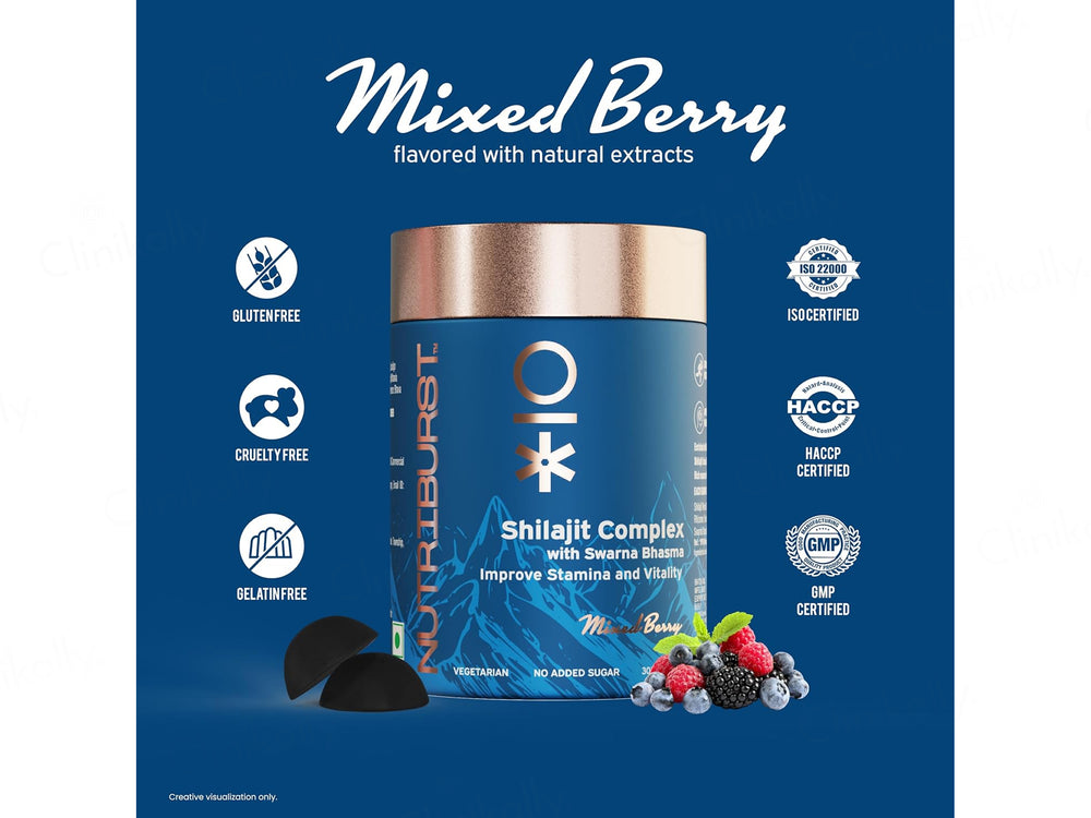 Nutriburst Shilajit Complex Nutraceutical Gummies - Mixed Berry Flavour