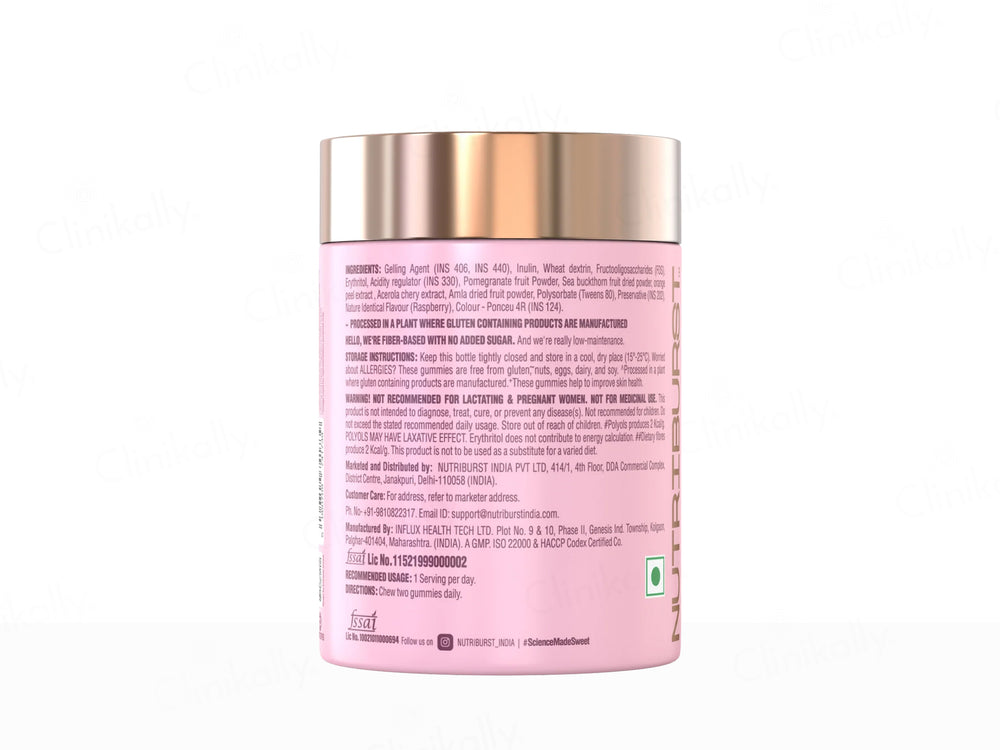 Nutriburst True Radiance Collagen Nutraceutical Gummies - Raspberry Flavour