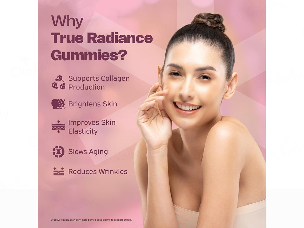 Nutriburst True Radiance Collagen Nutraceutical Gummies - Raspberry Flavour