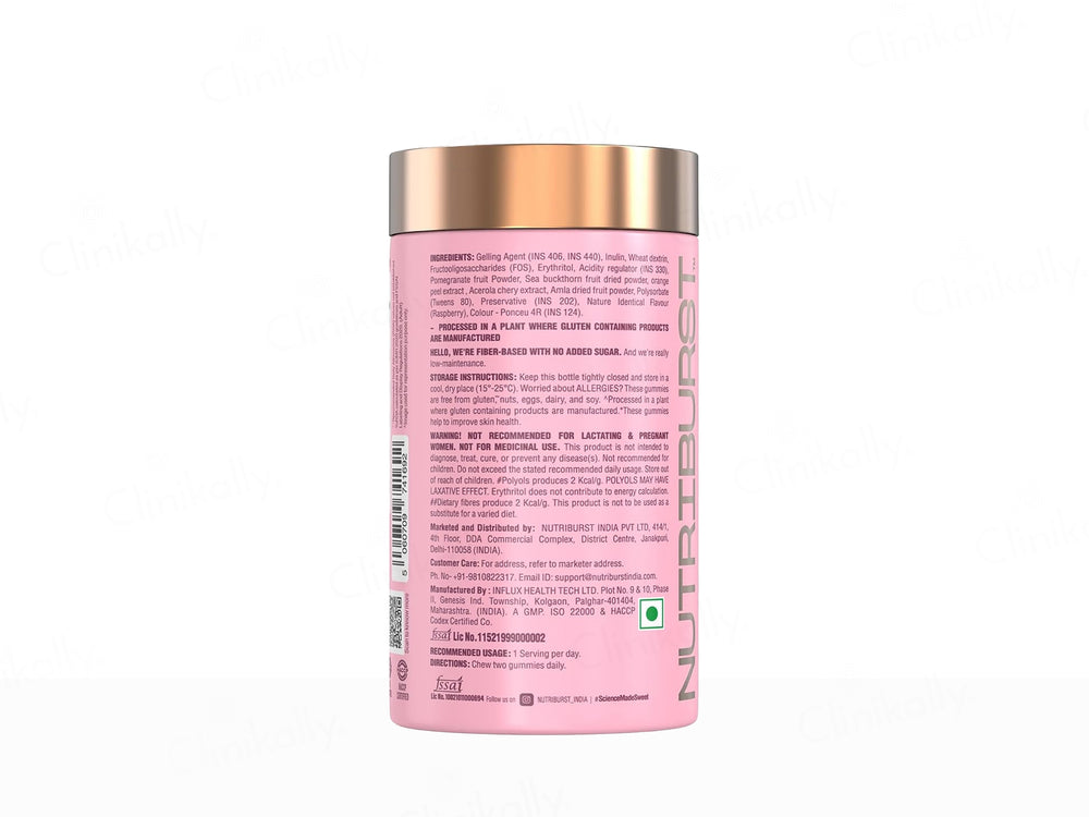 Nutriburst True Radiance Collagen Nutraceutical Gummies - Raspberry Flavour