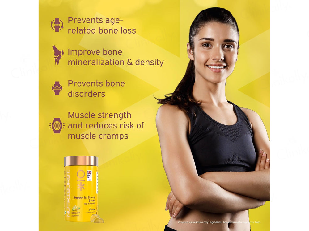 Nutriburst Support Strong Bones Nutraceutical Gummies - Lemon Flavour