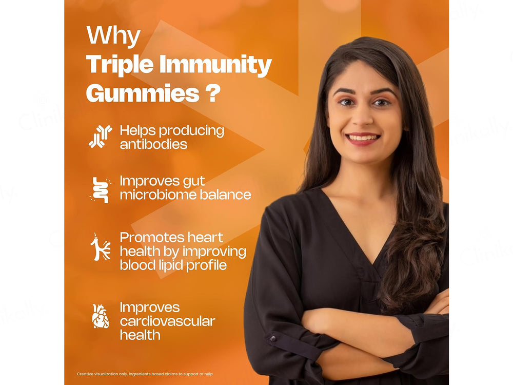 Nutriburst Triple Immunity Nutraceutical Gummies - Orange Flavour