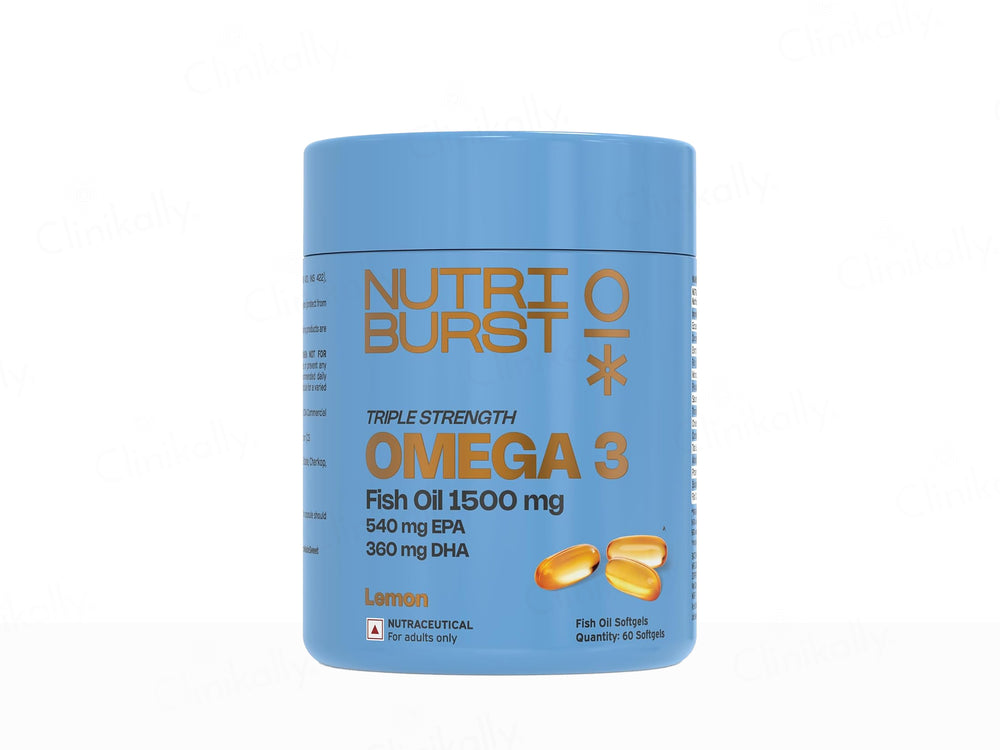 Nutriburst Triple Strength Omega 3 Fish Oil 1500mg Nutraceutical Softgel Capsule