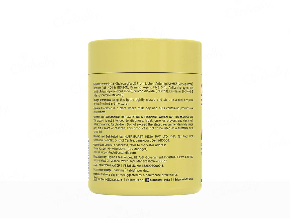 Nutriburst VIT D3 + K2 Health Supplement Tablet