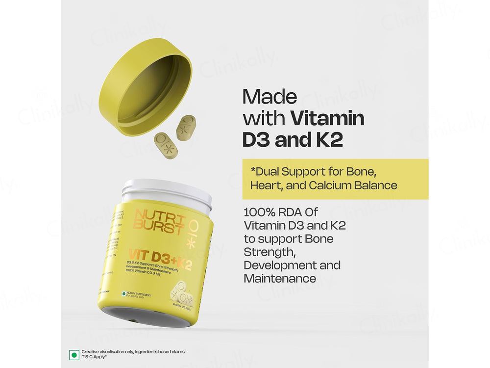 Nutriburst VIT D3 + K2 Health Supplement Tablet