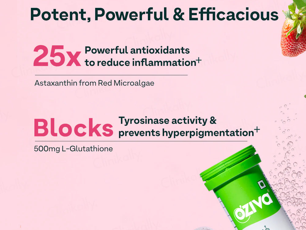 OZiva Bioactive Gluta L-Glutathione Nutraceutical Effervescent Tablet