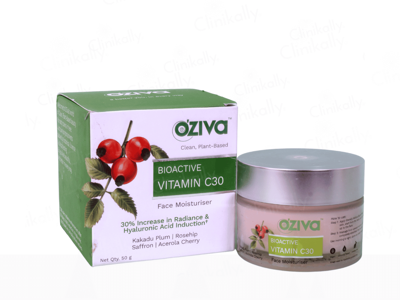 OZiva Bioactive Vitamin C30 Face Moisturiser Cream - Clinikally