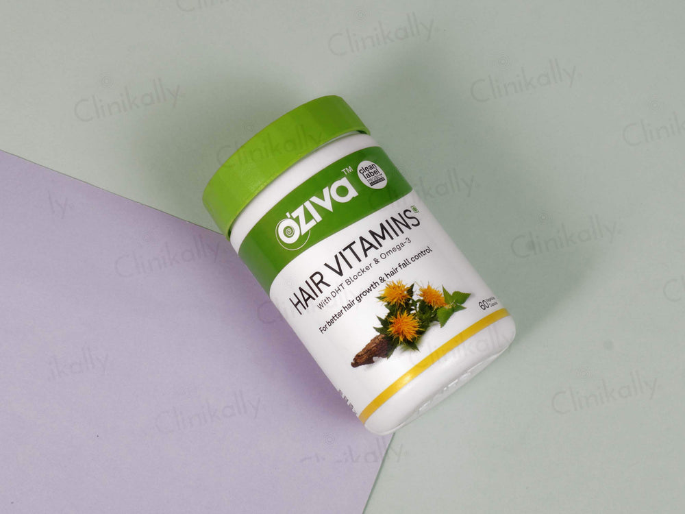OZiva Hair Vitamins with DHT Blocker & Omega-3 - Clinikally