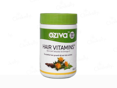 OZiva Hair Vitamins with DHT Blocker & Omega-3 - Clinikally