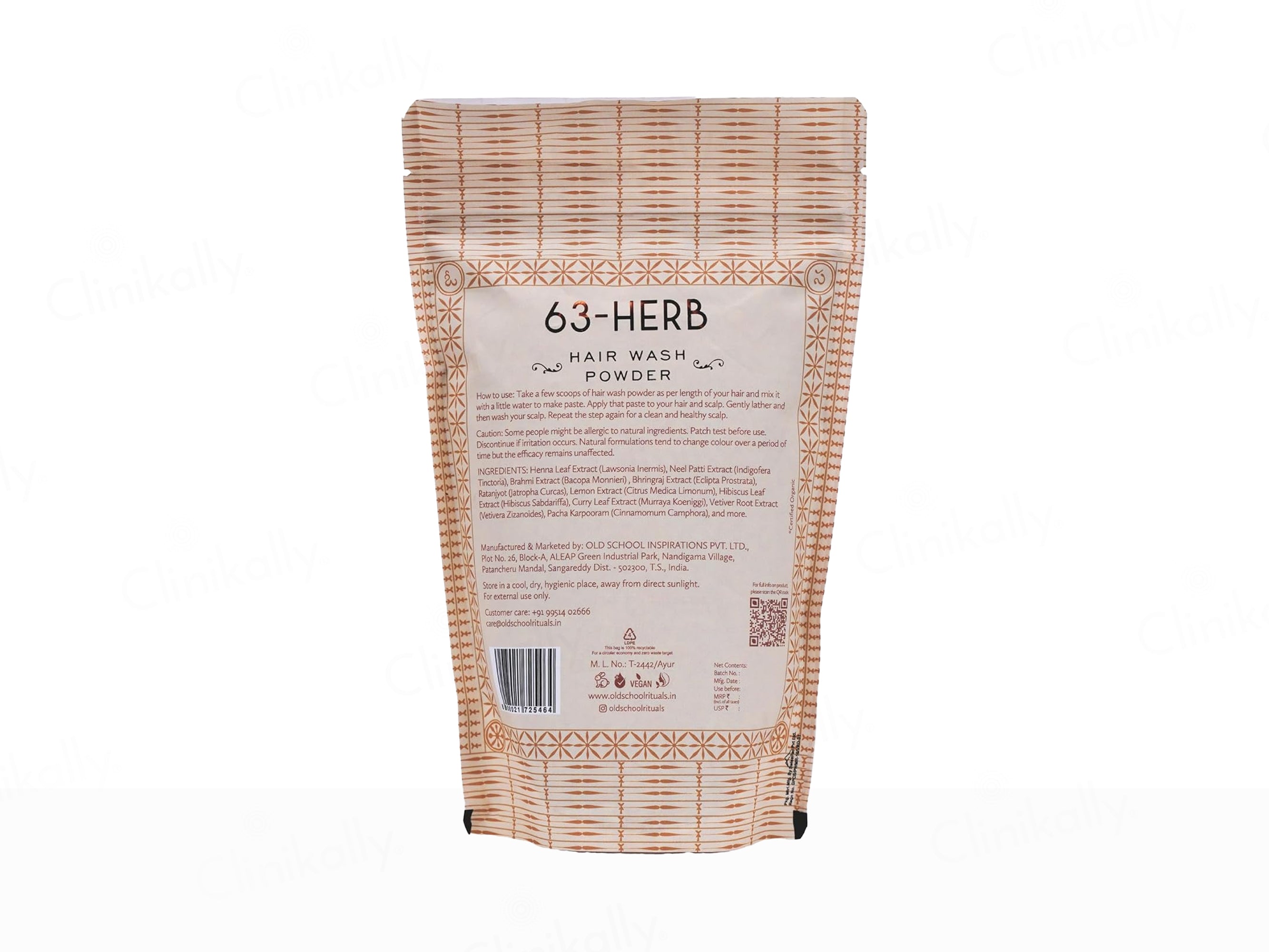 Buy Old School 63-Herb Hair Wash Powder Online at Best Price