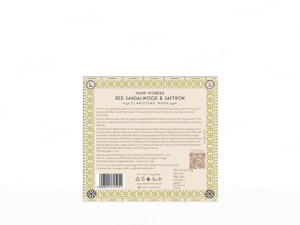 Old School Hand-Worked Red Sandalwood & Saffron Clarifying Mask