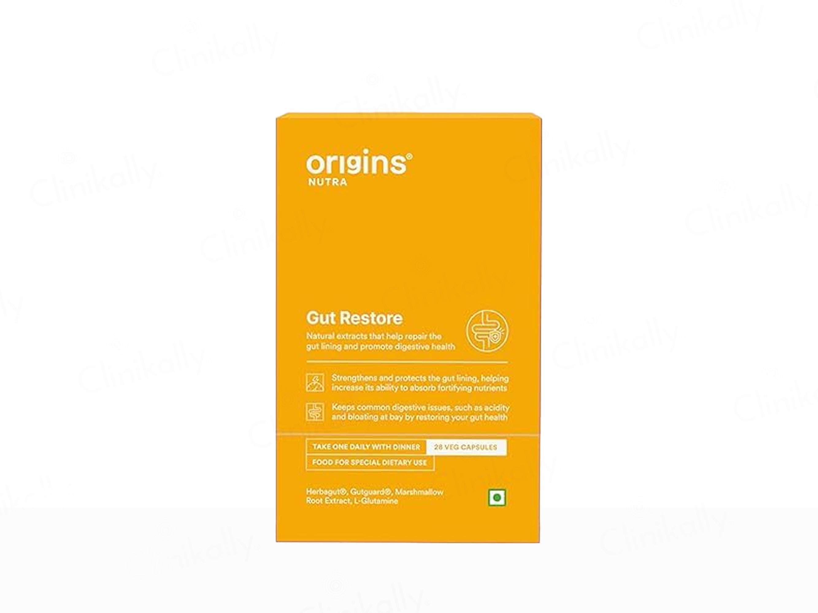 Origins Nutra Gut Restore Nutraceutical Veg Capsule