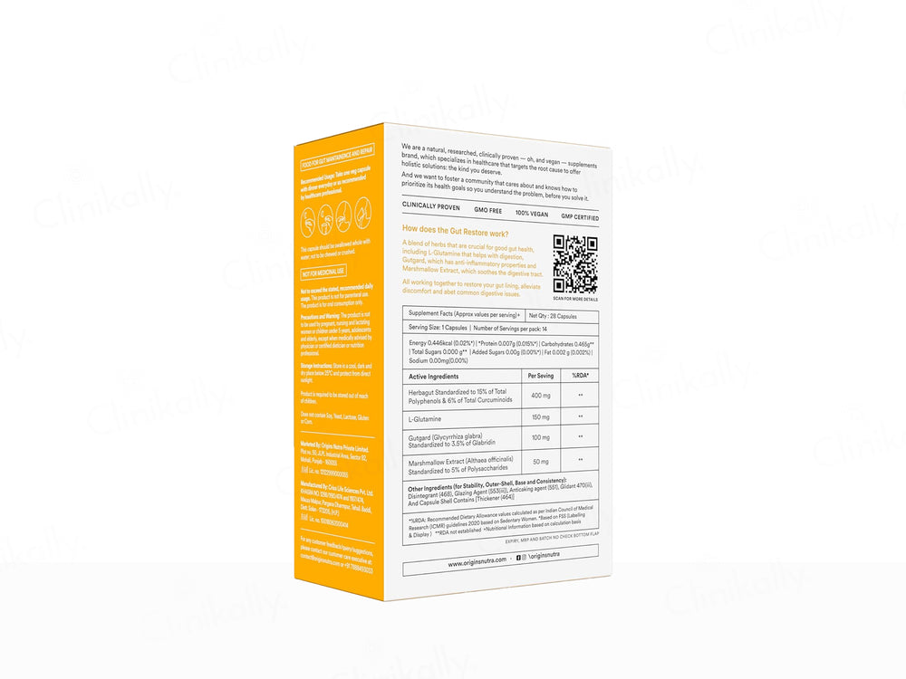 Origins Nutra Gut Restore Nutraceutical Veg Capsule