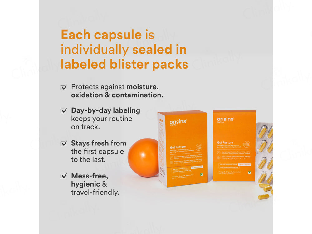 Origins Nutra Gut Restore Nutraceutical Veg Capsule