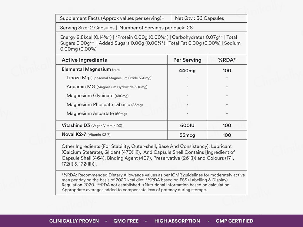 Origins Nutra Magnesium + D3 + K2 Health Supplement Capsule For Men