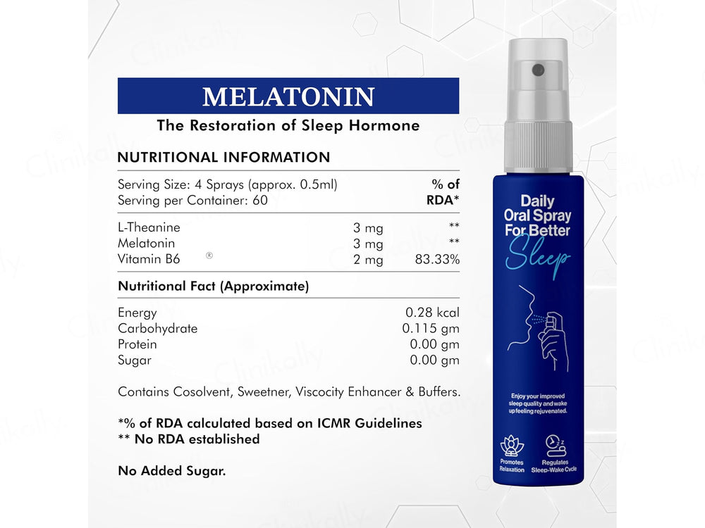 Oriygen Melatonin Daily Oral Spray - Cranberry Flavour
