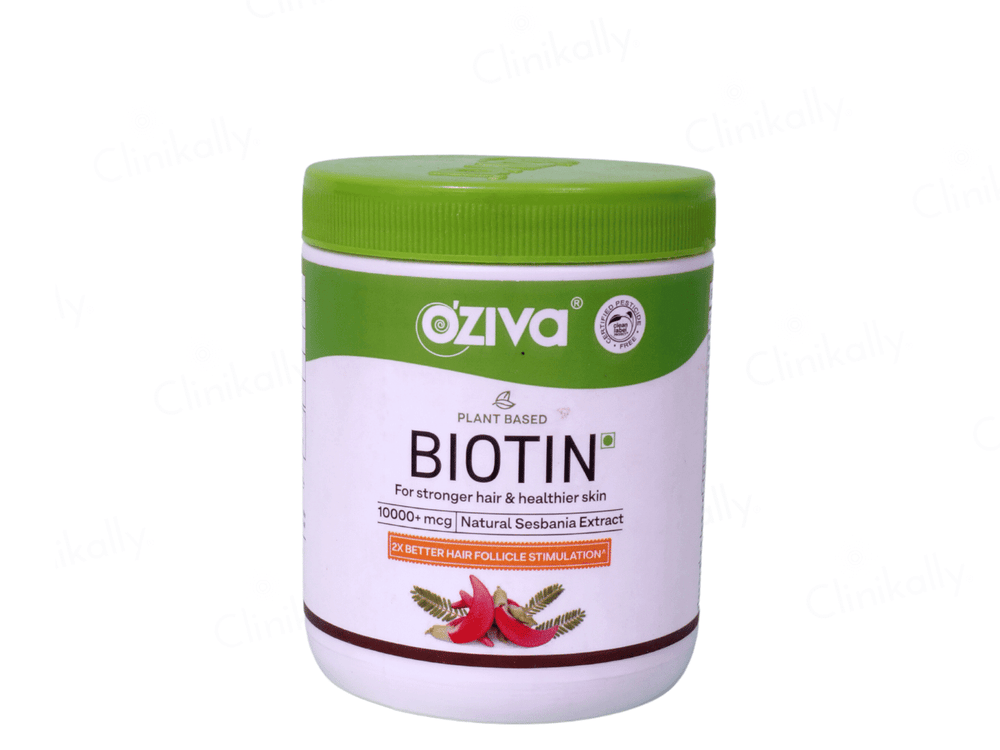 Oziva Biotin 10,000+ mcg for Stronger Hair & Healthier Skin - Clinikally